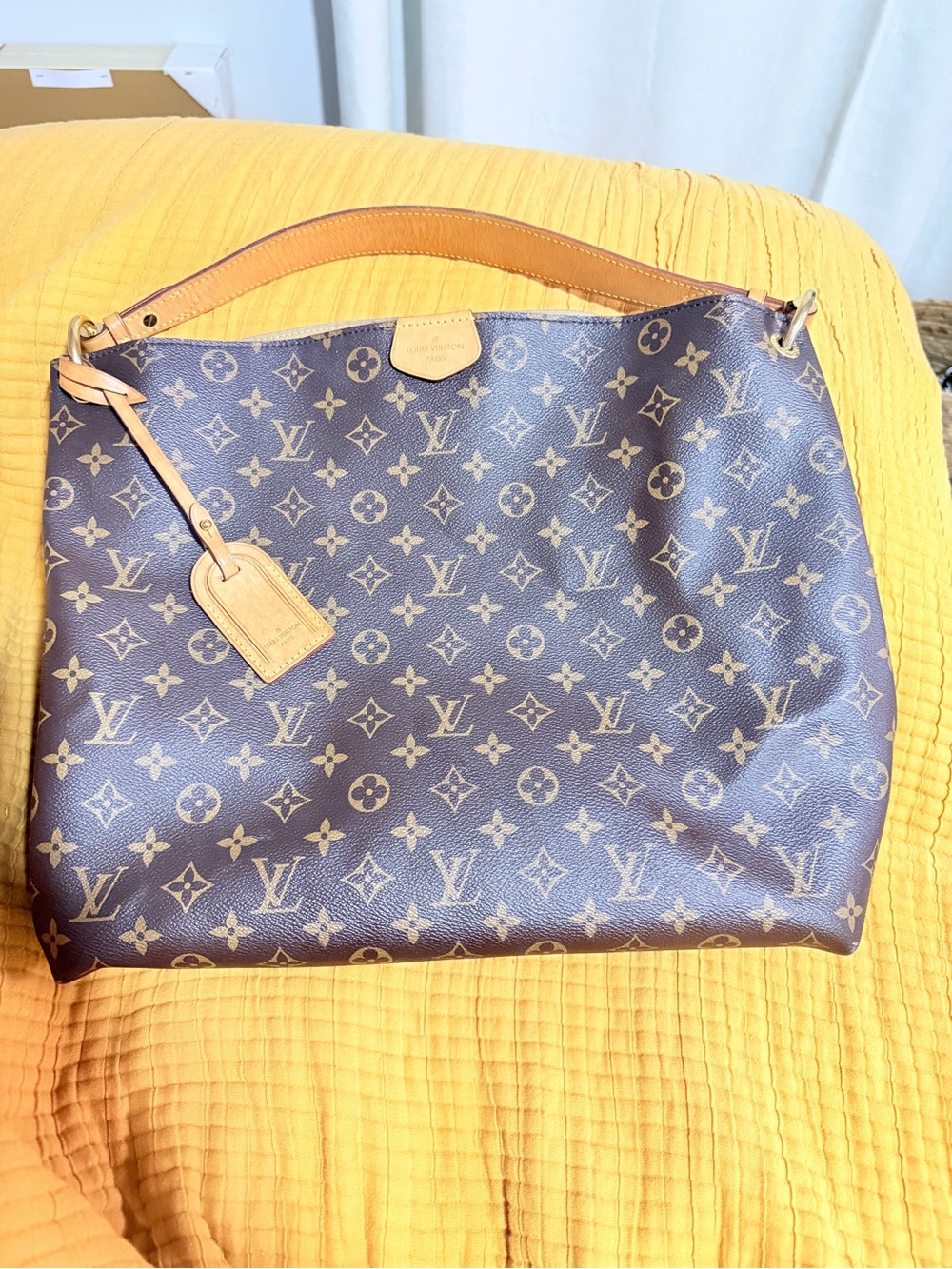 Louis Vuitton Graceful MM Monogram Beige M43704 + Original Receipt